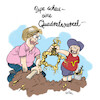 Cartoon: Wurzelziehen (small) by REIBEL tagged math2022,wurzel,garten,familie,kalauer