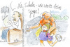 Cartoon: yoga (small) by REIBEL tagged yoga,gesundheit,fitness,ehepaar,verrknotet,stellungen,ironie