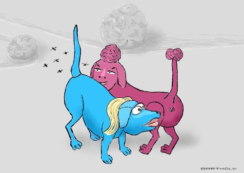 Cartoon: Absichtsvolles Beschnüffeln (medium) by Barthold tagged sahra,wagenknecht,bsw,alice,weidel,afd,eintritt,gespräche,dialog,zusammenwirken,zulasten,mitteparteien,hunde,wechselseitiges,beschnüffeln,cartoon,karikatur,barthold,sahra,wagenknecht,bsw,alice,weidel,afd,eintritt,gespräche,dialog,zusammenwirken,zulasten,mitteparteien,hunde,wechselseitiges,beschnüffeln,cartoon,karikatur,barthold