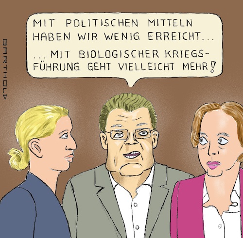 Cartoon: AfD gegen Masken im Bundestag (medium) by Barthold tagged afd,alternative,deutschland,alice,weidel,stephan,brandner,beatrix,storch,biologische,kriegsführung,corona,virus,pandemie,zehntausend,neuinfizierte,tag,karikatur,barthold,afd,alternative,deutschland,alice,weidel,stephan,brandner,beatrix,storch,biologische,kriegsführung,corona,virus,pandemie,zehntausend,neuinfizierte,tag,karikatur,barthold