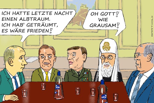 Cartoon: Angst vor d. Sekundärsanktionen (medium) by Barthold tagged ukraine,ukrainekrieg,trump,drohung,sekundärsanktionen,gegen,china,indien,brasilien,türkei,stab,dmitri,medwedew,waleri,gerassimow,kyrill,sergej,lawrow,cartoon,karikatur,barthold,ukraine,ukrainekrieg,trump,drohung,sekundärsanktionen,gegen,china,indien,brasilien,türkei,stab,dmitri,medwedew,waleri,gerassimow,kyrill,sergej,lawrow,cartoon,karikatur,barthold