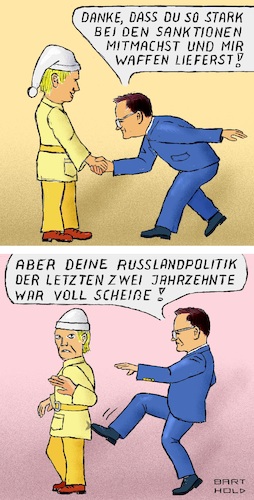 Cartoon: Diplomat und deutscher Michel (medium) by Barthold tagged ukraine,ukrainischer,außenminister,dmytro,kuleba,anne,will,talkshow,märz,13,2022,vorwürfe,deutsche,russlandpolitik,zusammenarbeit,wirtschaft,kritiklosigkeit,vertrauensseligkeit,deutscher,michel,höflich,dank,arschtritt,cartoon,karikatur,barthold,ukraine,ukrainischer,außenminister,dmytro,kuleba,anne,will,talkshow,märz,13,2022,vorwürfe,deutsche,russlandpolitik,zusammenarbeit,wirtschaft,kritiklosigkeit,vertrauensseligkeit,deutscher,michel,höflich,dank,arschtritt,cartoon,karikatur,barthold