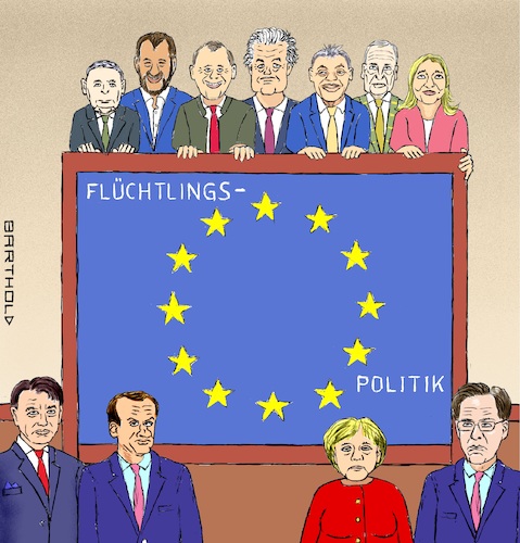 Cartoon: Entscheider und Sonstige (medium) by Barthold tagged flüchtlingscamp,moria,lesbos,griechenland,feuer,europäische,lösung,flüchtlingsverteilung,verschleppung,hintertreibung,polen,ungarn,rücksicht,rechtspopulistische,parteien,wählerschaft,jaroslaw,kaczynski,matteo,salvini,norbert,hofer,geert,wilders,viktor,orban,alexander,gauland,marine,lepen,guiseppe,conte,emmanuel,macron,angela,merkel,mark,rutte,cartoon,karikatur,barthold,flüchtlingscamp,moria,lesbos,griechenland,feuer,europäische,lösung,flüchtlingsverteilung,verschleppung,hintertreibung,polen,ungarn,rücksicht,rechtspopulistische,parteien,wählerschaft,jaroslaw,kaczynski,matteo,salvini,norbert,hofer,geert,wilders,viktor,orban,alexander,gauland,marine,lepen,guiseppe,conte,emmanuel,macron,angela,merkel,mark,rutte,cartoon,karikatur,barthold