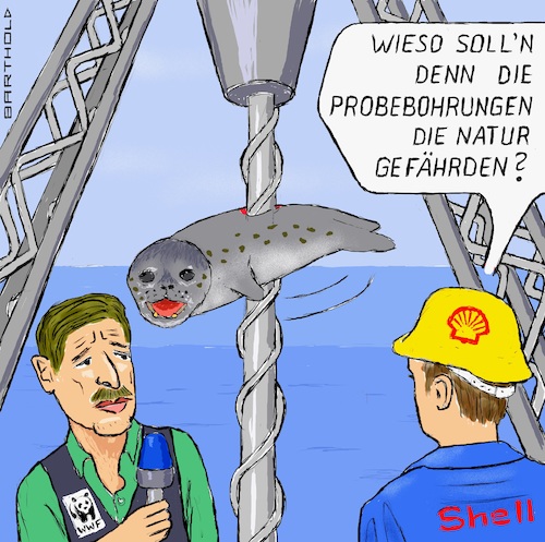 Cartoon: Fossiles Denken (medium) by Barthold tagged gasförderung,naturschutzgebiet,wattenmeer,dänemark,firma,nam,shell,tochter,probebohrungen,wirtschaftsminister,wijers,befürworter,bau,pipeline,stromversorgung,protest,umweltverbände,bohrgestänge,seehund,aufgespießt,cartoon,karikatur,barthold,gasförderung,naturschtzgebiet,wattenmeer,dänemark,firma,nam,shell,tochter,probebohrungen,wirtschaftsminister,wijers,befürworter,bau,pipeline,stromversorgung,protest,umweltverbände,bohrgestänge,seehund,aufgespießt,cartoon,karikatur,barthold