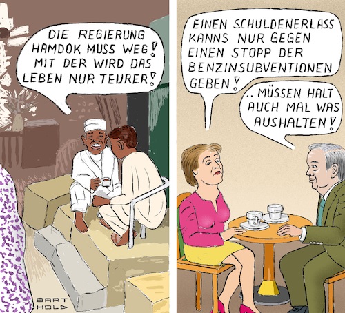 Cartoon: Gespräche beim Kaffee (medium) by Barthold tagged gespräche,kaffee,khartum,new,york,iwf,imf,kristalina,georgiewa,uno,generalsekretär,antonio,guterres,bedingungen,auflagen,schuldenerlass,teuerung,inflation,wegfall,kraftstoffsubventionen,unzufriedenheit,akzeptanzprobleme,übergangsregierung,abdalla,hamdok,putsch,militär,cartoon,karikatur,barthold,gespräche,kaffee,khartum,new,york,iwf,imf,kristalina,georgiewa,uno,generalsekretär,antonio,guterres,bedingungen,auflagen,schuldenerlass,teuerung,inflation,wegfall,kraftstoffsubventionen,unzufriedenheit,akzeptanzprobleme,übergangsregierung,abdalla,hamdok,putsch,militär,cartoon,karikatur,barthold