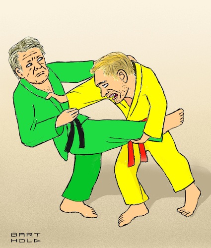 Cartoon: Judogriff Gasumlage (medium) by Barthold tagged streit,zoff,ampel,christian,lindner,positionierung,contra,gasumlage,idee,robert,habeck,judokämpfer,griff,cartoon,karikatur,barthold,streit,zoff,ampel,christian,lindner,positionierung,contra,gasumlage,idee,robert,habeck,judokämpfer,griff,cartoon,karikatur,barthold