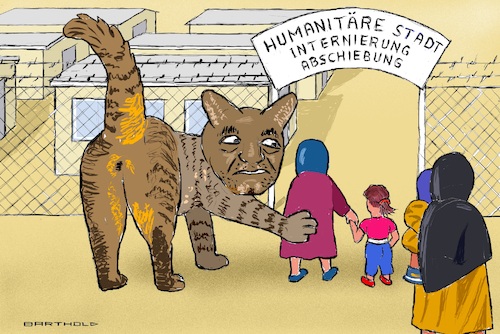 Cartoon: Katz- u. Maussp. m. d. Palästin. (medium) by Barthold tagged israel,gaza,verteidigungsminister,katz,wortspiel,humanitäre,stadt,über,trümmern,rafah,euphemismus,tatsächlich,internierungslager,abschiebungslager,zynische,völkerrechtswidrige,maßnahme,vertreibung,cartoon,karikatur,barthold,israel,gaza,verteidigungsminister,katz,humanitäre,stadt,über,trümmern,rafah,euphemismus,tatsächlich,internierungslager,abschiebungslager,zynische,völkerrechtswidrige,maßnahme,vertreibung,cartoon,karikatur,barthold