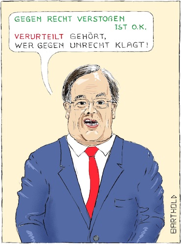 Cartoon: Laschet contra DUH (medium) by Barthold tagged armin,laschet,ministerpräsident,nrw,cdu,rechtsauffassung,duh,deutsche,umwelthilfe,klagen,dieselfahrverbote,entzug,gemeinnützigkeit,öffentliche,gelder,jürgen,resch