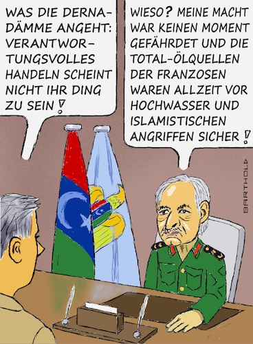 Cartoon: Prioritäten (medium) by Barthold tagged libyen,dammbruch,dammbrüche,überschwemmung,derna,darnah,tausende,todesopfer,machthaber,khalifa,haftar,vernachlässigung,wartung,instandhaltung,dämme,gefährdung,bevökerung,interesse,machterhalt,militär,cartoon,karikatur,barthold,libyen,dammbruch,dammbrüche,überschwemmung,derna,darnah,tausende,todesopfer,machthaber,khalifa,haftar,vernachlässigung,wartung,instandhaltung,dämme,gefährdung,bevökerung,interesse,machterhalt,militär,cartoon,karikatur,barthold