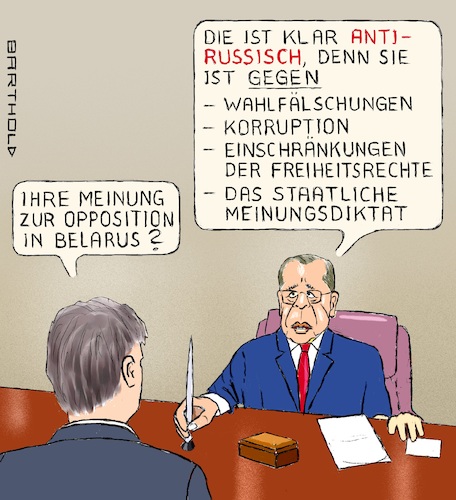 Cartoon: Total anti-russisch! (medium) by Barthold tagged belarus,weißrussland,präsidentschaftswahl,august,2020,wahlfälschung,demonstrationen,streiks,hilfsersuchen,bei,russland,opposition,koordinierungsrat,dialog,regierung,alexander,lukaschenko,sergej,lawrow,interview,journalist,brieföffner,cartoon,karikatur,barthold,belarus,weißrussland,präsidentschaftswahl,august,2020,wahlfälschung,demonstrationen,streiks,hilfsersuchen,bei,russland,opposition,koordinierungsrat,dialog,regierung,alexander,lukaschenko,sergej,lawrow,interview,journalist,brieföffner,cartoon,karikatur,barthold