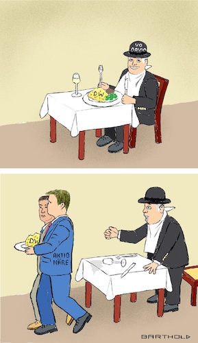 Cartoon: Und er hat doch so n Hunger! (medium) by Barthold tagged vonovia,wohnungsverwaltungsgesellschaft,scheitern,übernahme,deutsche,wohnen,grund,verweigerung,aktionäre,tisch,manager,bowler,essen,wein,fortnahme,entzug,cartoon,karikatur,barthold,vonovia,wohnungsverwaltungsgesellschaft,scheitern,übernahme,deutsche,wohnen,grund,verweigerung,aktionäre,tisch,manager,bowler,essen,wein,fortnahme,entzug,cartoon,karikatur,barthold