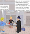 Cartoon: Begehrtes Humankapital (small) by Barthold tagged karstadt,filialschließungen,personalausgang,awo,rheinmetall,werbung,anwerbung,mitarbeiter,visitenkarte,für,erschossene,projektil,gratis,cartoon,karikatur,barthold