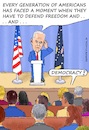 Cartoon: Biden Declares Bid f. Presidency (small) by Barthold tagged joe,biden,announcement,bid,presidential,candidacy,election,2024,stumble,lost,thread,audience,gives,help,cartoon,caricature,barthold