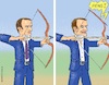 Cartoon: Bogenschütze Macron (small) by Barthold tagged frankreich,emmanuel,macron,rentenreform,gesetzgebung,ohne,umgehung,parlament,bevölkerung,abgeordnete,wut,möglichkeit,misstrauensvotum,bogen,überspannen,bruch,cartoon,karikatur,barthold