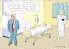 Cartoon: BREXIT Who depends on whom? (small) by Barthold tagged conservative,party,conference,2018,birmingham,boris,johnson,michel,barnier,european,union,united,kingdom,brexit,bedside,patient,tory,doctor,infusion,bottle,medical,treatment,contract,economy,trade,banking,services
