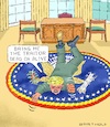 Cartoon: Calmness Indicates Superiority (small) by Barthold tagged donald,trump,president,ukraine,affair,biden,zelensky,whistleblower,cia,threat,treatening,revilement,leak,white,house,staff,traitor,treason,oval,office,carpet,furor