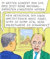 Cartoon: Einberufen - wen u. wen nicht (small) by Barthold tagged ukraine,teilmobilisierung,teilmobilmachung,september,2022,personen,militärische,ausbildung,erfahrung,ausnahme,nationalgardisten,einheiten,niederschlagung,unruhen,vergleich,palastwache,cartoon,karikatur,barthold