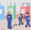 Cartoon: Energielief. zu zahlen in Rubel (small) by Barthold tagged russland,forderung,zahlung,energielieferungen,rubel,zwang,energiebezieher,verletzung,sanktionen,geldautomaten,ezb,euro,fed,dollar,russische,notenbank,bank,rossii,absperrband,überwindung,cartoon,karikatur,barthold