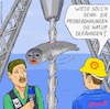 Cartoon: Fossiles Denken (small) by Barthold tagged gasförderung,naturschutzgebiet,wattenmeer,dänemark,firma,nam,shell,tochter,probebohrungen,wirtschaftsminister,wijers,befürworter,bau,pipeline,stromversorgung,protest,umweltverbände,bohrgestänge,seehund,aufgespießt,cartoon,karikatur,barthold