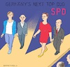 Cartoon: Germanys Next Top Duo (small) by Barthold tagged spd,spitzenduo,parteivorstand,mitgliederbefragung,groko,klara,geywitz,olav,scholz,saskia,esken,norbert,walter,borjans,next,top,duo,laufsteg,oktober,26,2019