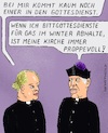 Cartoon: Geschäftsidee (small) by Barthold tagged ukrainekrieg,sanktionen,wladimir,putin,ungewissheit,gasversorgung,gas,winter,pfarrer,bittgottesdienst,gemeinde,kirchenbesucher,gebet,gebete,gespräch,dialog,cartoon,karikatur,barthold