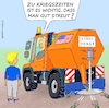 Cartoon: Im Krieg muss man streuen! (small) by Barthold tagged usa,beschluss,umstritten,strittig,lieferung,streumunition,ukraine,von,120,nationen,geächtet,winterdienst,lkw,streubomben,submunition,biden,leyen,kommissionspräsidentin,eu,cartoon,karikatur,barthold