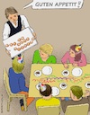 Cartoon: Krapfenessen 2023 (small) by Barthold tagged fasching,2023,krieg,thema,lieferung,waffen,wirkung,feierlaune,kaffeetafel,ober,tablett,krapfen,darstellung,panzer,cartoon,karikatur,barthold