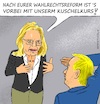 Cartoon: Lindholz droht Lindner (small) by Barthold tagged wahlrechtsrefom,begrenzung,erststimmen,nachteil,csu,andrea,lindholz,drohung,gegen,fdp,kampf,kämpfen,zweitstimmen,christian,lindner,cartoon,karikatur,barthold