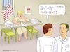 Cartoon: Lunatic Asylum 2023 (small) by Barthold tagged donald,trump,president,usa,lame,duck,nonacceptance,election,loss,2020,executive,order,signature,mental,lunatic,asylum,presidential,working,place,tshirt,flag,stars,stripes,neurologists,psychiatrists,cartoon,caricature,barthold