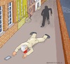 Cartoon: Monopoly of Power - where? (small) by Barthold tagged murder,peter,de,vries,journalist,dealing,with,investigating,organized,crime,marengo,gang,ridouan,taghi,nabil,netherlands,amsterdam,pedestrian,path,sidewalk,town,canal,cartoon,caricature,barthold