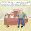 Cartoon: Nach der Transplantation (small) by Barthold tagged herztransplantation,schweineherz,xenotransplantation,erstmalig,baltimore,maryland,universität,universitätsklinik,wesensänderung,plüschtiere,stofftiere,sofa,patient,stimme,herz,cartoon,karikatur,barthold