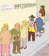 Cartoon: Novavax-Impfung (small) by Barthold tagged impfstoff,nuvaxovid,hersteller,novavax,proteinimpfstoff,mrna,frei,skeptiker,akzeptanz,impfzentrum,schlange,protest,plakate,reformhaus,einkaufstüte,ökos,alternative,aussteiger,cartoon,karikatur,barthold