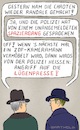 Cartoon: Polizeisprech (small) by Barthold tagged anticoronamaßnahmen,demo,cottbus,dezember,03,2022,polizei,meldung,terminus,spaziergang,sprache,querdenker,demonstranten,impfgegner,vergleich,lügenpresse,loyalität,loyalitätsproblem,cartoon,karikatur,barthold