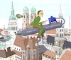 Cartoon: Vorwärts in die Vergangenheit (small) by Barthold tagged andreas,scheuer,mobilitätszentrum,münchen,zukunftsfragen,mobilität,antriebe,efuel,digitale,verkehrssteuerungen,charles,tilt,lithographer,madeley,portrait,mister,golightly,innenstadt,dom,rathaus,karikatur,barthold