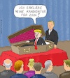 Cartoon: War der nicht politisch . . . (small) by Barthold tagged donald,trump,ehemaliger,präsident,usa,verküdigung,kandidatur,2024,sarg,politisch,tot,adjutant,publikum,cartoon,karikatur,barthold