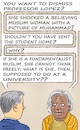 Cartoon: Who is Out of Place? (small) by Barthold tagged hamline,university,affair,sanct,paul,student,aram,wedatalla,professor,erika,lopez,prader,president,fayneese,miller,presentation,painting,muhammad,fourteenth,century,offence,religious,feelings,traumatization,cartoon,caricature,barthold