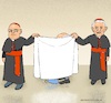 Cartoon: Würden- äh Tuchträger (small) by Barthold tagged gutachten,mißbrauch,erzbistum,erzdiözese,münchen,freising,beschuldigte,friedrich,wetter,joseph,ratzinger,reinhard,marx,schutz,täter,indifferenz,gleichgültigkeit,opfer,kanzlei,westphal,spilker,wastl,wsw,sichtschutz,tuch,cartoon,karikatur,barthold