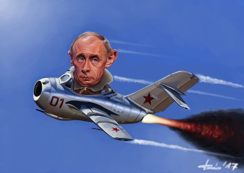 Cartoon: Vladimir Putin (medium) by Takacs Krisztian tagged politic,jet,fly