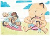 Cartoon: A violent baby (small) by OFD tagged usa,united,states,of,america,us,dictators