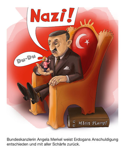 Cartoon: In der Hand (medium) by CF tagged erdogan,merkel,nazi