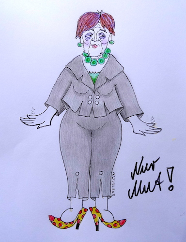 Cartoon: nur mut kleine angela ... (medium) by katzen-gretelein tagged mode,brexit,politiker,bundeskanzlerin