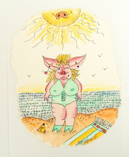 Cartoon: unter südlicher sonne 1 (medium) by katzen-gretelein tagged freizeit