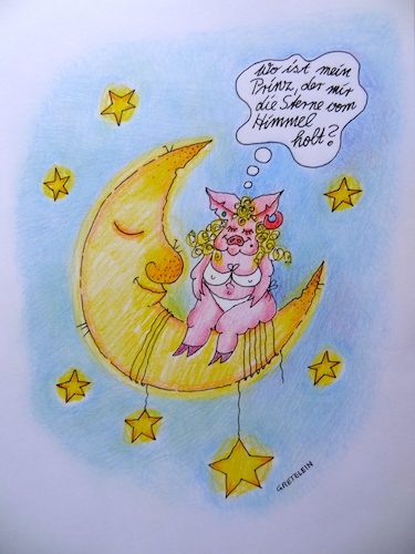 Cartoon: wo bleibt mein prinz? (medium) by katzen-gretelein tagged liebe,beziehung