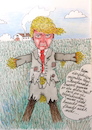 Cartoon: donald der vogelscheuchenmann .. (small) by katzen-gretelein tagged vögel,donald,trump,feldbereiniger