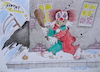 Cartoon: gruselclown und sensenmann (small) by katzen-gretelein tagged gruselclown,sensenmann,horror