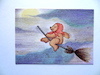 Cartoon: ohne worte ? (small) by katzen-gretelein tagged fliegen,erde,philosophie,bären,hexen,mond,himmel