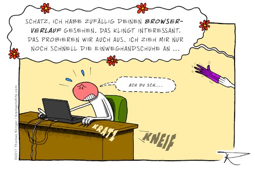 Cartoon: Sicherheit am Arbeitsplatz (medium) by tomdoodle tagged browser,history,shared,computer,ehe,lebensgemeinschaft,sexualität,vorlieben,geheim,experimentierfreudig,sicherheit