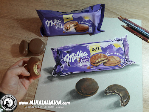 Cartoon: Drawing Milka - 3D Art (medium) by Art by Mihai Alin Ion tagged drawing,illustration,realistic,3dart,mihaialinion,howtodraw,productdesign,painting,milka