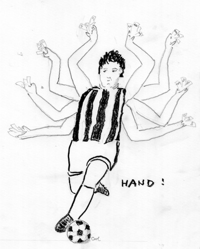 Cartoon: Handspiel (medium) by kritzelcarl tagged fußball,korruption