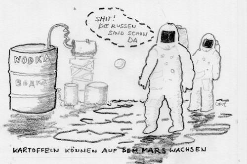Cartoon: Marskartoffeln (medium) by kritzelcarl tagged mars,kartoffel